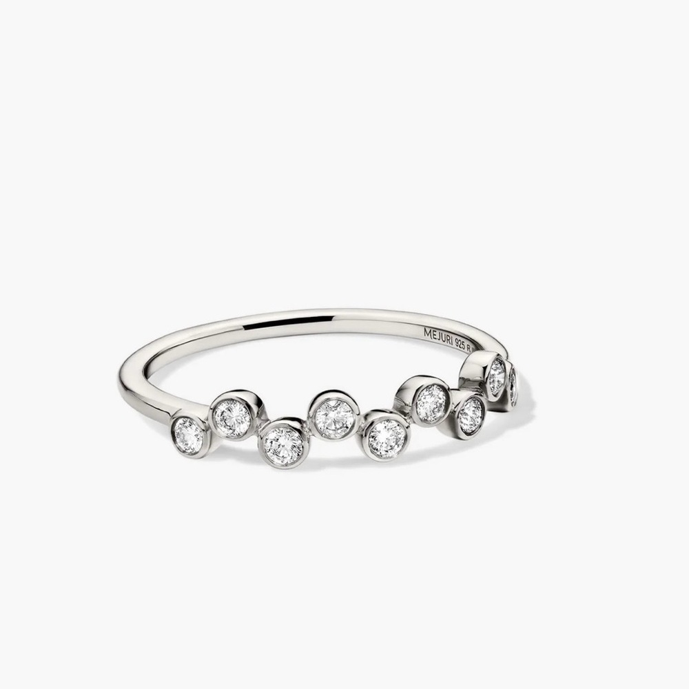 Mejuri Bezel Ziggy Lab Grown Diamond Sterling Silver Ring Sz 8